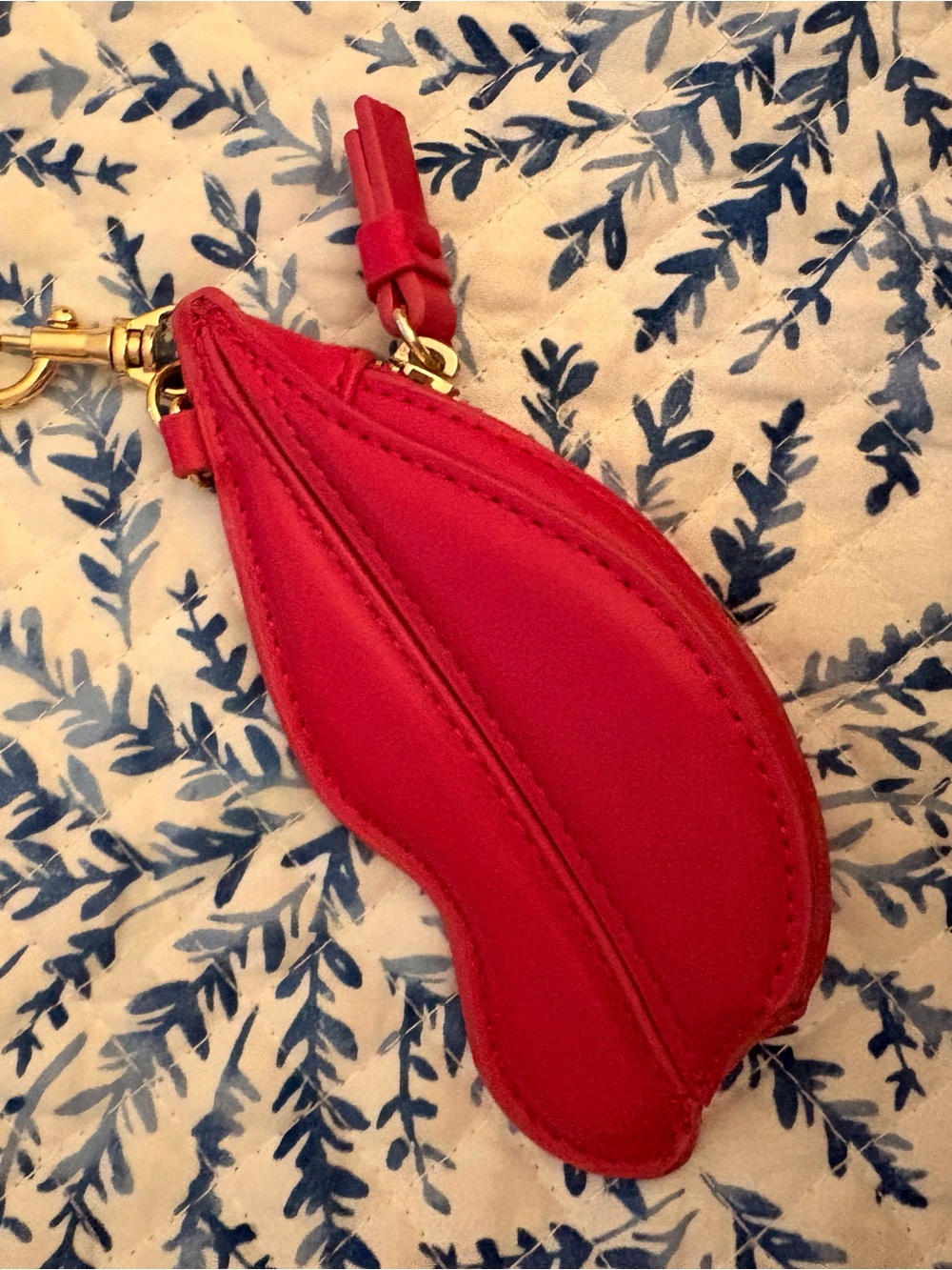 DVF FOR TARGET Red Leather Keychain Coin Pouch with Tassel